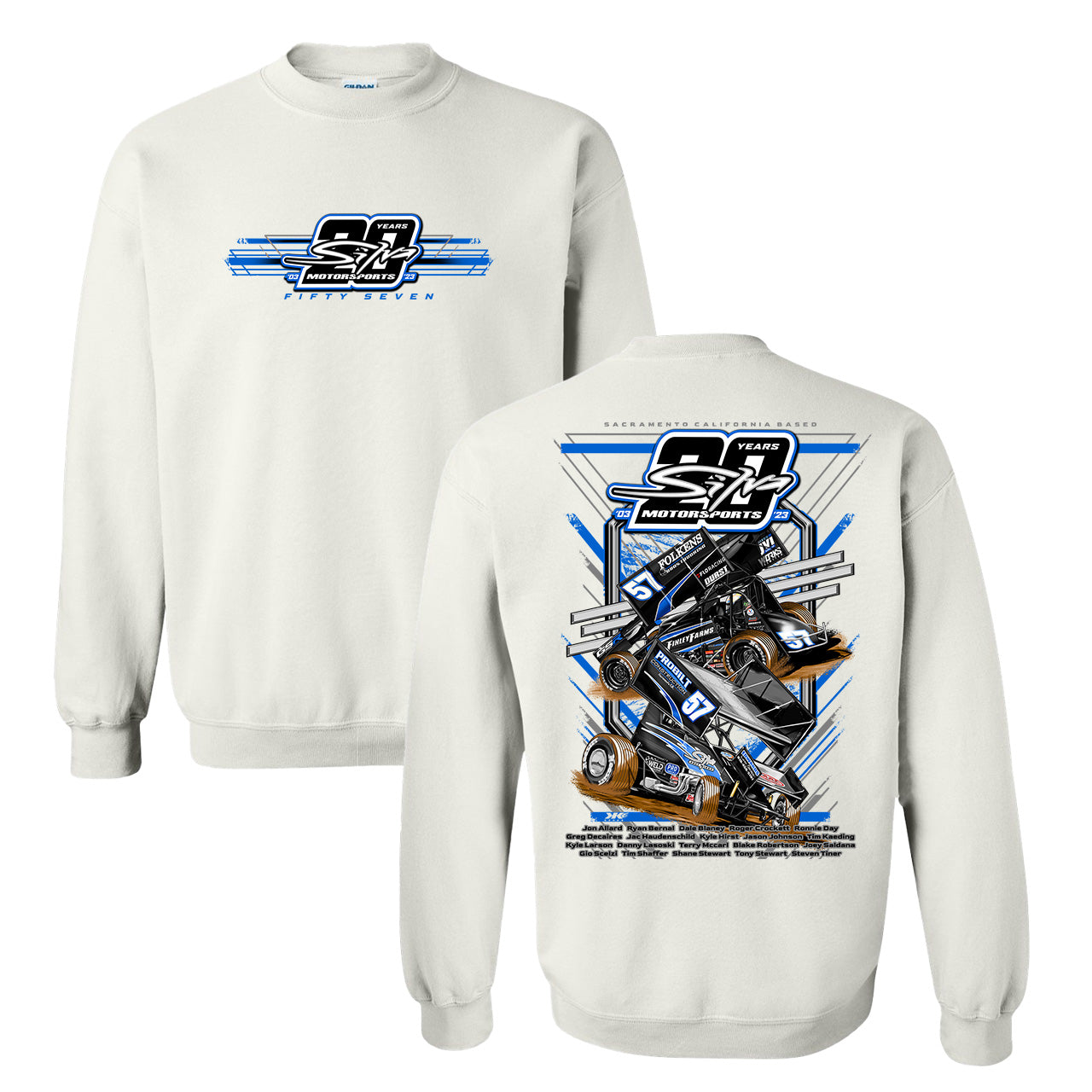 Silva Motorsports 20th Anniversary Sweatshirt- White
